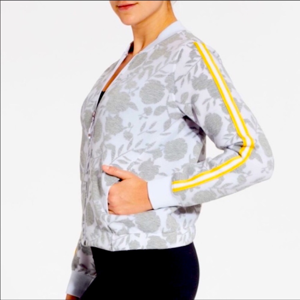 CALIA Burnout Spacer Floral Bomber Jacket S